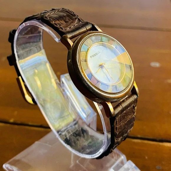 1994 MULTI COLOR MOTHER OF PEARL FOSSIL WATCH PC-7330(002752) display picture 2